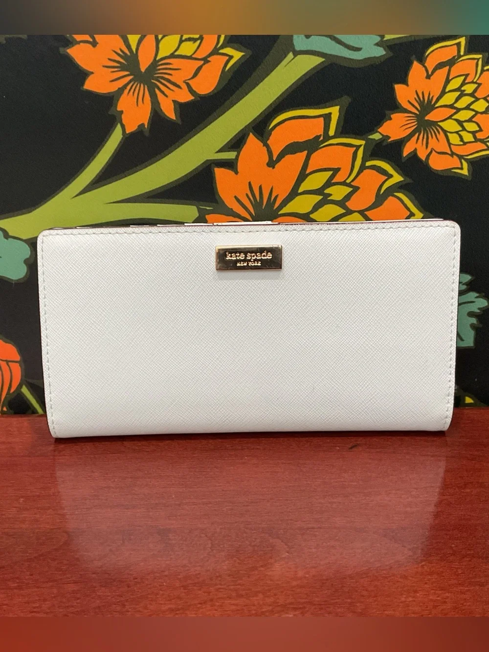 Kate Spade Cameron Street Ice Blue Saffiano Leather Continental Wallet